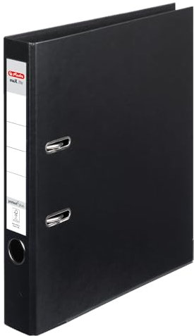 Ordner maX.file protect+ A4 Voll-PP-Folienbezug Wechselfenster 4er Pack breit (schwarz schmal, 8)