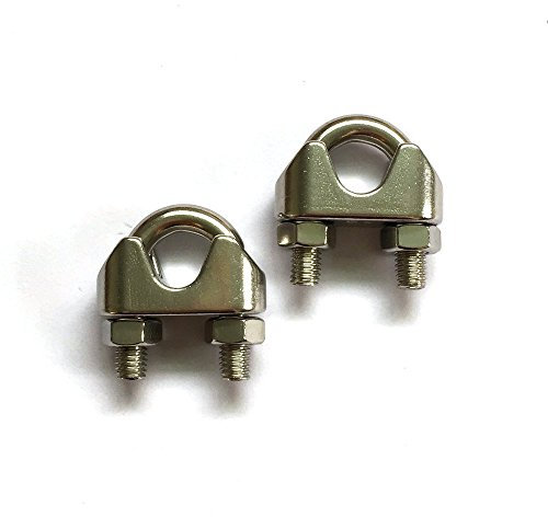 Drahtseilklemme, 12 mm, 316 Edelstahl, Marinequalität, silberfarben, 2 Stück
