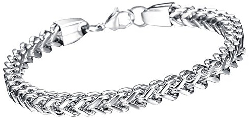 OIDEA Herren Armband Schwer Armkette: Rock Panzerkette Kordelkette Cuban Link aus Edelstahl Charmsarmband Armkette Armschmuck Metallarmband Armreif Schwarz Silber Gold