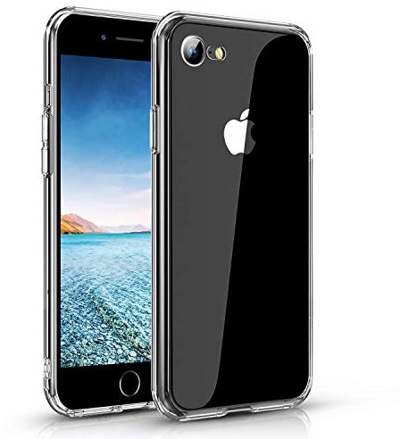 IRunningSystem Schwarz Matte für iPhone 7/SE 2020 kompatible Silikonhülle (4,7 Zoll) mit integriertem Staubschutz Ultra-Slim (0,5mm Dicke) (4. Transparent)