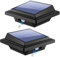 KEENZO LED Dachrinnenlampe, Solar Dachrinnenleuchte mit Bewegungsmelder, Gartenbeleuchtung Zaunlicht, Wegeleuchten Solarleuchte für Zaun, Patio, Gehwege, 25 LEDs, Schwarz,Kaltweißes Licht, 2er-Set