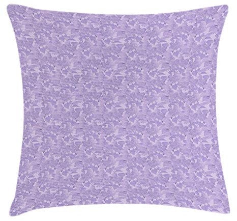 ABAKUHAUS Lilac Throw Pillow Cushion Cover, Romantic Syringa Flower Bouquets Picture Fresh Botanical Garden in Early Spring Season, Decorative Square Accent Pillow Case, 20 X 20 Inches, Lilac
