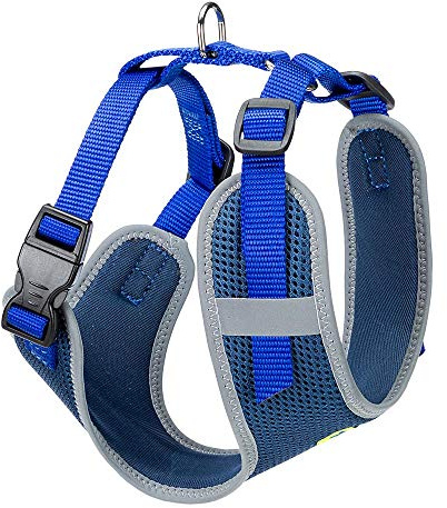 Ferplast Pettorina Cane Taglia Piccola NIKITA S, Pettorina Cane Traspirante, Imbottita e Regolabile, Facile da Indossare, Bordi Riflettenti, Torace 30-41 cm. Blu
