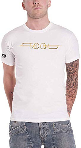 Tool T Shirt Gold Iso Band Logo Nue offiziell Unisex Weiß XXL