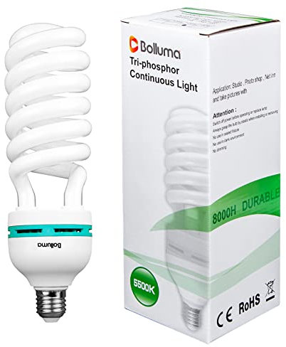 PYXEL STUDIO Bombilla 50W = 135W E27 220V 5500K CFL Blanco de Luz para Iluminación de Estudio Fotográfico, Trifósforo