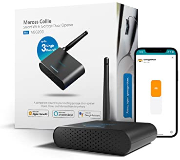 meross Smart Garage Door Opener Remote with External Antenna, Up to 3 Single Doors, Compatible with Apple HomeKit, Amazon Alexa, Google Assistant, SmartThings, App Control, No Hub Needed