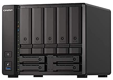 QNAP TS-h973AX-8G 9 Bay Quad-Core QuTS hero NAS-Gehäuse, unterstützt U.2 NVMe SSD und 10GbE/2,5GbE Konnektivität
