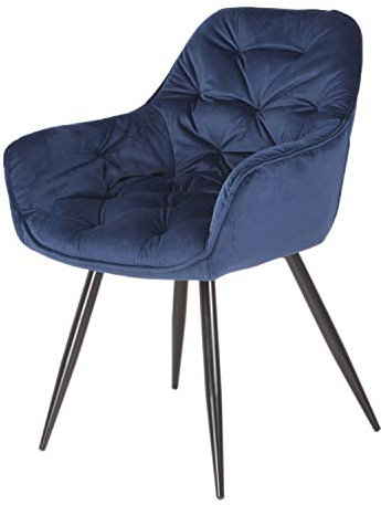lukmebel Polsterstuhl Tokio Lehnstuhl Esszimmer-Stuhl Polsterstuhl Gesteppt Lounge Set Besucherstuhl Schmink Stuhl 3 Varianten (Navy Blau)