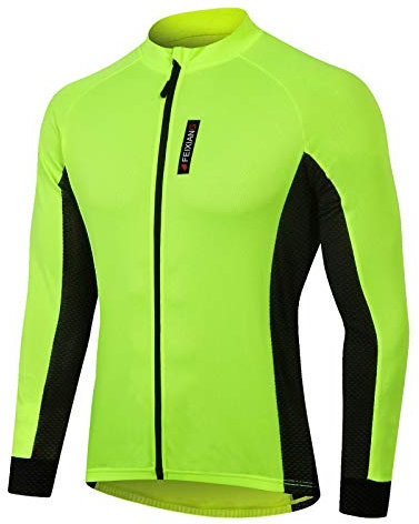 MEETWEE Herren Radtrikot, Langarm Fahrradtrikot Reißverschluss Fahrradbekleidung Radshirt Fahrradshirts für Männer, Atmungsaktive Cycling Jersey Schnell Trocknen Radsport Bekleidung
