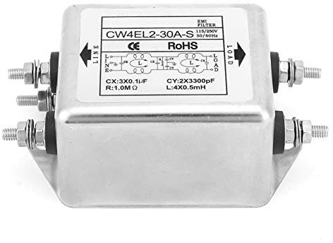 LANTRO JS EMI Filtro di Alimentazione, CW4EL2-30A-S 115V/250V Alimentazione EMI Power Filter, Filtro di alimentazione, 50/60Hz Filtro EMI di alimentazione monofase, Soppressore del rumore monofase