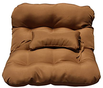 KAISUN Hamaca Mecedora Cojín para Exterior, 70 × 110 Cm Impermeable Columpio Cesta Colgante del Amortiguador de Asiento, para Interiores y Exteriores (Marrón)