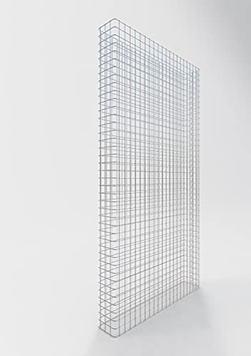 GABIONA - Gabione LxHxT: 107 x 200 x 17 cm - Hohe Steinkorb-Mauer für Steine ab 32 mm Körnung - Maschenweite 5x5 cm
