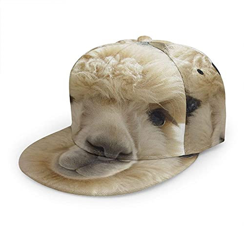 Oaieltj Unisex Baseball Cap Erwachsene Teens Adjustable Snapback Flat Brim Baseball Cap Cool Hip Hop Hat, Lustiges Alpaka, One size