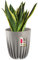 KADAX Pot de fleurs en plastique avec matériaux naturels - Pot de fleurs moderne avec motif géométrique - Pot de fleurs rond avec insert - Pot de fleurs naturel - Pot de fleurs haut (∅ 19 cm, gris)
