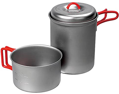 EVERNEW Juego de ollas de Titanio Ligero para Camping, 750