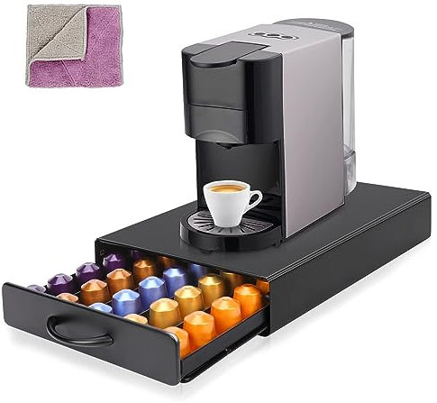 Masthome Porte Capsules Nespresso 45Pcs, Rangement Dosette Nespresso, Support à Capsules de Café avec Fond Antidérapant, Distributeur Capsules pour Maison, Bureau, Cuisine