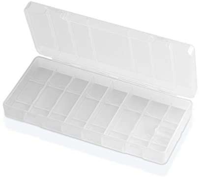 4 Pcs AA and AAA Battery Storage Case 8 Slots Plastic Battery Organizer Container Box Holder
