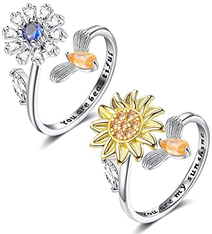 FUNEIA 3 Stück Ringe Gold Damen Frauen 14k Vergoldete Ring Wasserfest Set Dünner Goldene Ringe Statement Daumenring Fingerring Stapelring Zirkonia Schmale Ring Modeschmuck (Gold Set 1, 67(21.5))