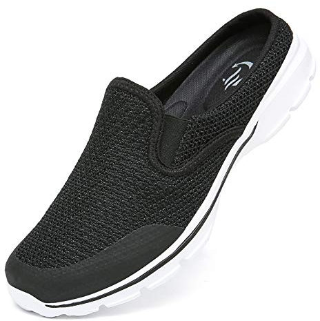 SMajong Clogs Damen Sommer Hausschuhe Herren Leichte Atmungsaktive Gartenschuhe rutschfest Slip On Pantoletten für Unisex, Schwarz weiß Gr.38