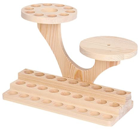Scaffale portaoggetti per Oli Essenziali, Porta Oli Essenziali a 3 Livelli, espositore per smalti per Unghie in Legno, Contiene 38 Bottiglie di Olio/5 ml- 10 ml