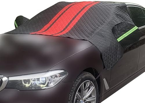 LOLUZ Faltbare Frontscheibenabdeckung für Audi TT (8J) 2006-2014, Winter Windschutzscheibe Frostabdeckung, Autoabdeckung Eisschutzfolie,Black/Red