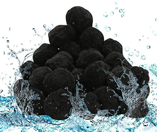 Lospitch Filter Balls 2100g schwarz Filterbälle Filtermaterial ersetzen 75 kg Filtersand für Pool Sandfilter Sandfilteranlagen