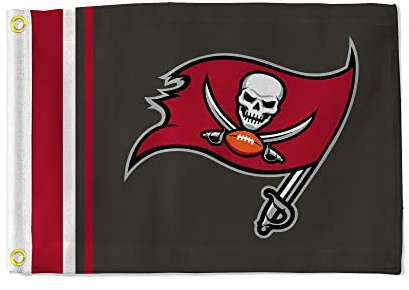 Rico Industries NFL Tampa Bay Buccaneers Streifen 30,5 x 43,2 cm Flagge Utility Flagge – doppelseitig – ideal für Boot/Golfwagen/Zuhause usw.