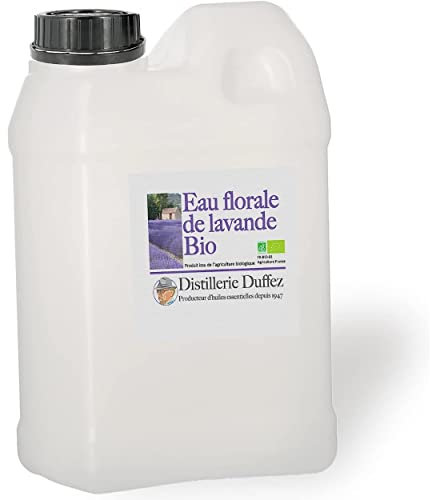 Eau florale de Lavande Bio 5 Litres - Hydrolat 100% Pur et Naturel - Direct producteur en Drôme Provençale - Distillerie Duffez (Lot de 1)