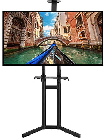GGZONE Living Room Bedroom TV Stand With 2 Av Shelf, Fit 50 55 65 Inch Home Tilt Mount Curved TVs Monitors Bracket Height Adjustable, Supports 45Kg/99Lbs beautiful scenery