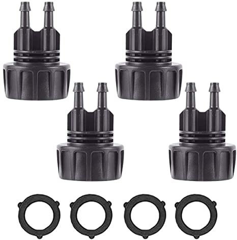 Conectores de adaptador de manguera de goteo de agua, 4 piezas de 1/4 de pulgada tubería de riego por goteo a un adaptador de grifo de jardín de 3/4 pulgadas con accesorios, conector de manguera