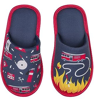 Dedoles Pantofole Donna Uomo & Bambini Ciabatte Memory Foam con tanti Design Unicorno Gatti Caffè Musica Regalo, Colore: Pompiere, 34-35 EU