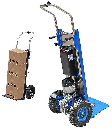 ZAANU Subida De Escaleras EléCtrica, Carretilla De Mano De Carga De 440Lb, Carretilla MóVil para Subir Escaleras De Servicio Pesado con 30Ah Li-BateríA para DistribucióN LogíStica AlmacéN
