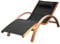 Outsunny Sonnenliege Liegestuhl Lounge Relaxliege Relaxsessel Gartenliege mit Kopfkissen 161 x 72 x 68 cm Holz Teak