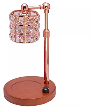 EMAFORO Melting Wax Lamp Adjustable Height Crystal Candle Warmer Rose Gold Wax Lamp for Dining Room Bedroom