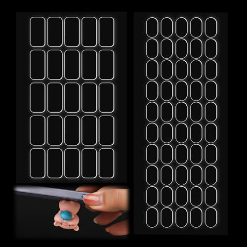 600 Stück Selbstklebender Montagekitt, 1,3 x 0,8cm und 2 x 1cm Doppelseitige Klebepunkte Transparent Abnehmbar Vielseitig Einsetzbar Klebriger Klebekitt zum Aufhängen an Wänden Bildern Postern