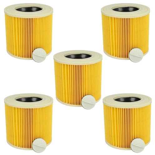 vhbw 5x filtro a pieghe piatte compatibile con Stanley SXVC25PTDE, SXVC25, SXVC30XTDE, SXVC30, SXVC35PTDE aspiratore umido/secco - Cartuccia filtrante