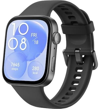 HUAWEI Watch FIT 3, display AMOLED da 1,82, design ultra sottile, monitoraggio completo dell'esercizio, gestione completa della salute, batteria da 10 giorni, compatibile con iOS e Android, nero