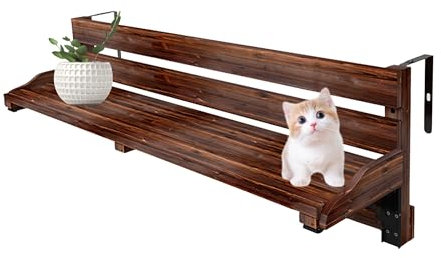 Schmaler Blumenständer für den Balkon, klappbarer Beistelltisch für den Außenbereich, Blumentopftisch mit hängendem Geländer, hängendes Aufbewahrungsregal, Balkondekoration für Terrasse, Garten, Bar (