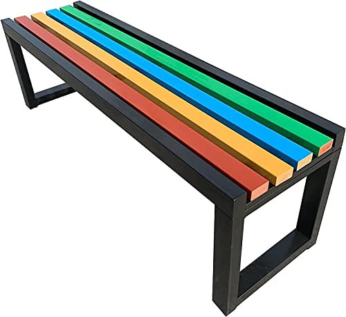 Metall Parkbank Gusseisen Outdoor Bänke Wetterfest für Terrasse, Rasen, Hof - Veranda Outdoor Möbel für Park und Garten