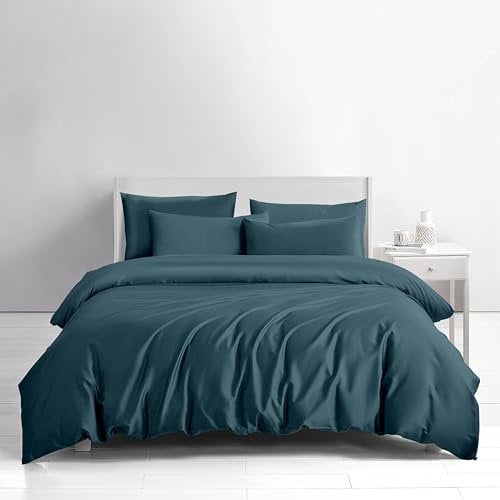 FIREYA Premium Bettwäsche 200x200-100% Baumwolle Satin - ÖKO-Tex Zertifiziert - Bettbezug-Set Decke Kissen Bezug Cover Bett Kissenbezug Deckenbezug Bedding Duvet Weich Einfarbig Grün