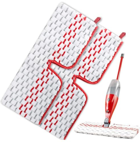 smtfcty Pack of 2 Microfibre Mop Pads for Vileda 1-2 Spraymax Spray Wiper, Floor Mop Replacement Cover, Reusable Mop Cleaning Pads, Mop Cleaning Pads Suitable for All Floor Types