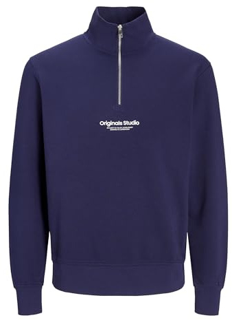JACK & JONES Male Halber Reißverschluss Text Halber Reißverschluss