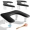 Ruetail Arm Rest for Nails Tech, Adjustable Height Nail Stand Hand Rest, Professional U-Shaped Nail Hand Pillow with 1Pcs Nail Brush, Leather Manicure Rest Stand, Salon Manicurist Essentials (Black)