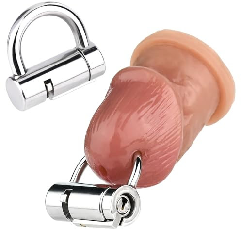 Leyuye Durch Loch Piercing PA Schloss Edelstahl Keuschheitskäfig Peniskäfig Sexspielzeug Keuschheitsgürtel PA Ring Penis Ring für Männer BDSM Penis Bondage Cockcage Extrem Sex Toy (S)