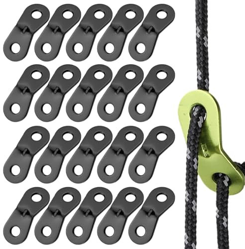 ZORVUJI 20PCS Ajustador de Cuerda de Aleación de Aluminio, Tensores de Cuerda para Tienda de Campaña, Fuerte y Duradero, Mejora la Estabilidad de la Tienda, para Camping y Senderismo