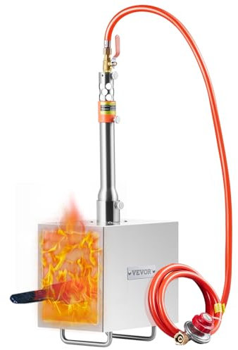 VEVOR Forgia a gas propano portatile, forno a gas quadrato con 1 bruciatore, temperatura max 1427 ℃, utensili e attrezzature per forgiatura a gas in acciaio inox, per colteliere Maréchaux-Ferrants