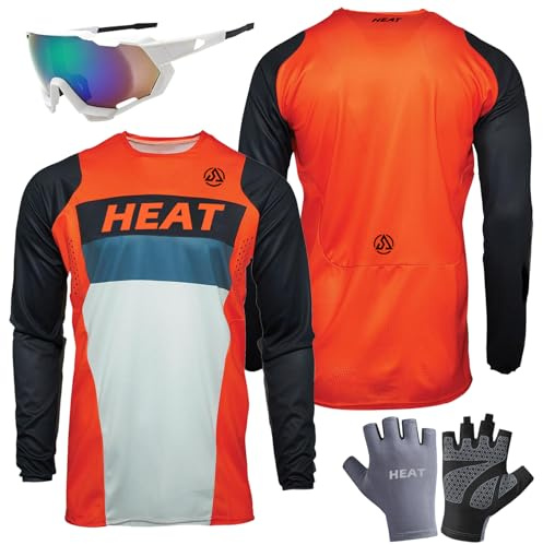 Radfahren Jersey Herren Mountainbike Motocross Jersey Langarm MTB T-Shirt,Shirt Downhill Fahrrad Jersey Schnelltrocknend, Enduro Motocross, Motocross Langarm-Shirt