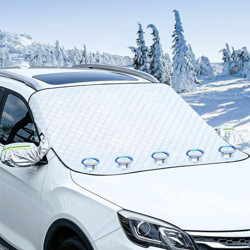 XHYASD Frontscheibenabdeckung Winter,Windschutzscheibenabdeckung,Abdeckung Windschutzscheibe Winter mit 5 Magnet Fixierung Faltbare,Gegen Schnee,Autoabdeckung für gegen Schnee, EIS, Frost, Staub, UV-S