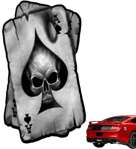 Auto-Halloween-Schädel-Aufkleber – Halloween-Autoaufkleber | Ace of Spades Autoaufkleber Totenkopf Poker Zombie Autoaufkleber Lustige Motorradhelm Laptop Aufkleber