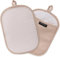 2 Stück Silikon Topflappen, hitzebeständige Topflappen mit Taschen, rutschfeste Topflappen zum Backen und Kochen in der Küche, 24,9 x 17,8 cm, Innenfutter aus Handtuchstoff - Khaki